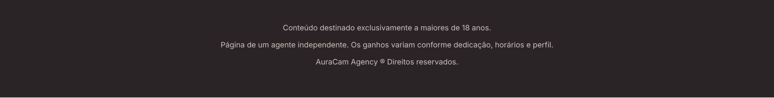 AuraCam Agency ® Direitos reservados. Conteúdo destinado exclusivamente a maiores de 18 anos.